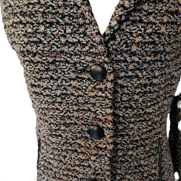 St. John Jacket Blazer Tweed Black Brown Blue Bronze size 8 Pockets Wool Blend - Picture 8 of 16